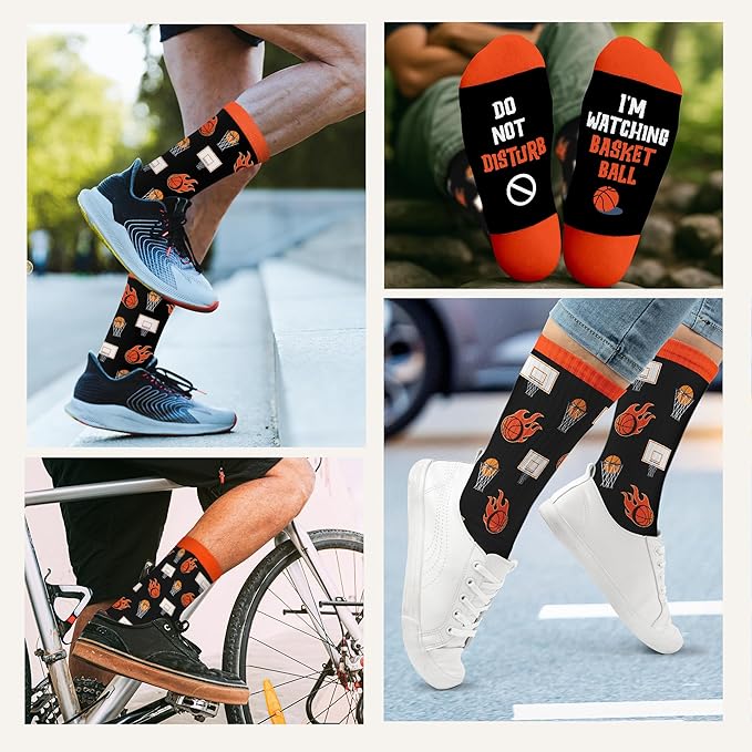 ZAGKOO Funny Sports Socks for Men, Women - Biking, Hiking, Skiing, Basketball, Pickleball, Disc Golf Socks - Christmas Gifts