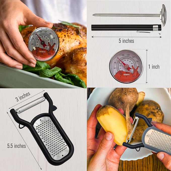 BOMKI Grilling and Camping Cooking Utensils Set for The Outdoors BBQ - Camping Utensil Set Kitchen Set Cookware Accessories Glamping Essentials Camp Stuff Camp Cooking Set (Green Pro)