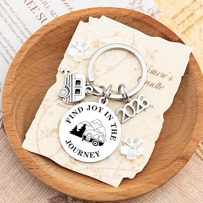 Camping Essentials Camping Must Haves 2026 Camper Keychain Gifts for Men Rv Accessories Best Gifts for Rv Owners Women Camper Accessories Find Joy In The Journey Keychain 2026