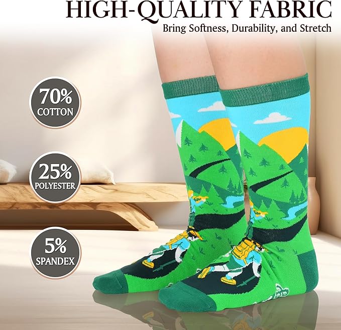 ZAGKOO Funny Sports Socks for Men, Women - Biking, Hiking, Skiing, Basketball, Pickleball, Disc Golf Socks - Christmas Gifts