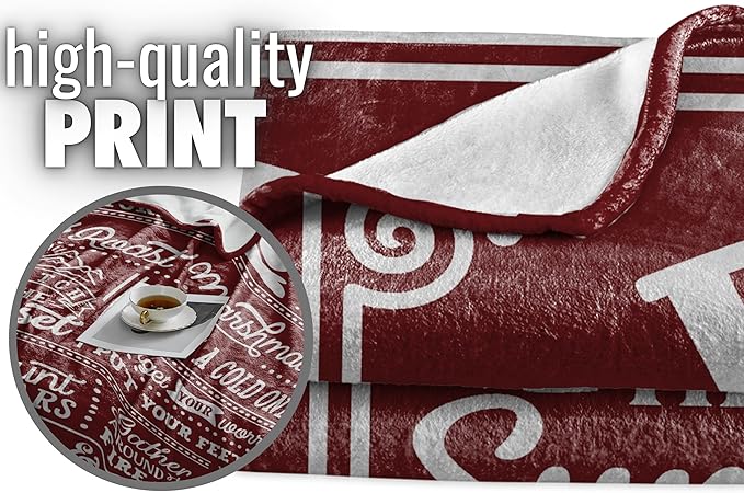 Camping Gifts for Women Men Lovers Throw Blanket, Happy Campers Decor Outdoor, RV Campsite Travel Hiking - Fire Pit, 60" x 80"