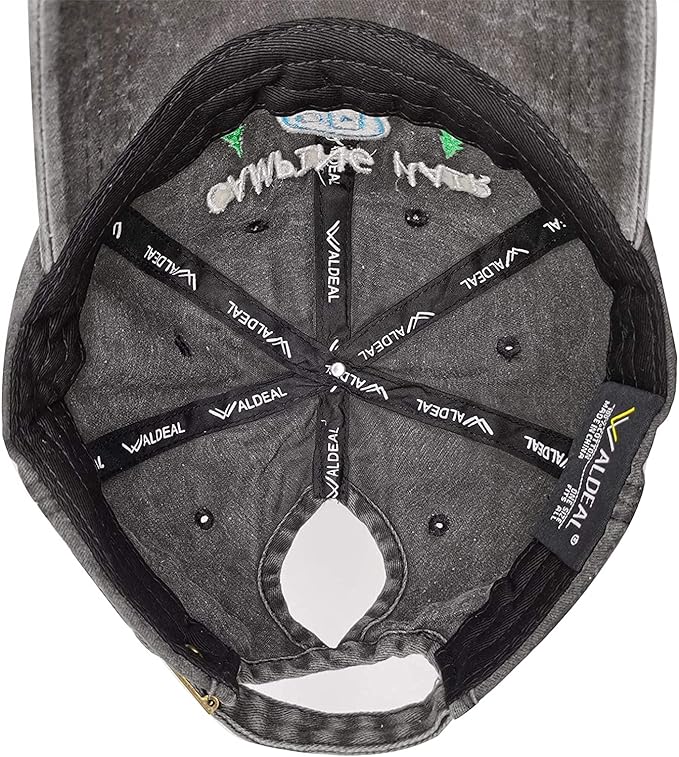 Waldeal Women's Embroidered Adjustable Ponytail Hat Low Profie Washed Baseball Cap