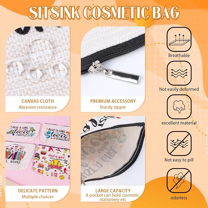 Sitsink Social Worker Makeup Bags - Empower Gifts for Her, Advocate Support Makeup Cosmetic Bags