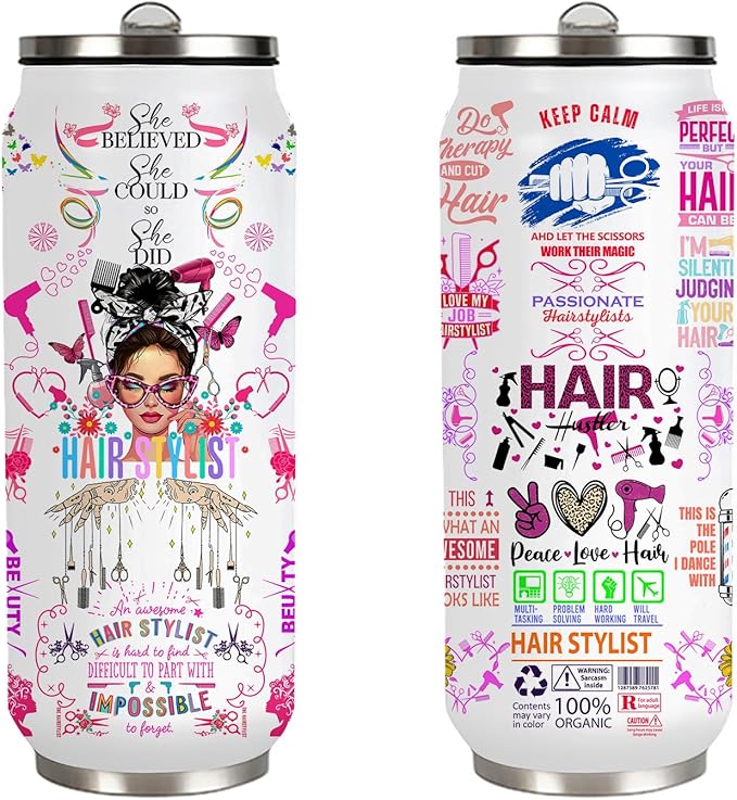 Hairstylist Tumbler For Women, Female, Her, Hairapist,Hair Stylist Gifts For Hairstylist, Hairstylist Tumbler Insulated Stainless Steel With Lid 17 Oz