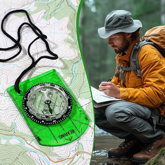 50 Pack Orienteering Compass Bulk Advanced Baseplate Compass Hiking Survival Camping and Navigation Tool Survival Gifts for Hiking Camping Backpacking Map Reading