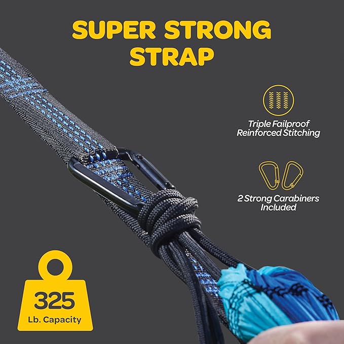 Durable Hammock 400 lb Capacity, Nylon Camping Hammock Chair - Double or Single Sizes w/Tree Straps and Attached Carry Bag - for Travel/Backpacking/Beach/Backyard (Medium, Dark Grey & Dusty Pink)