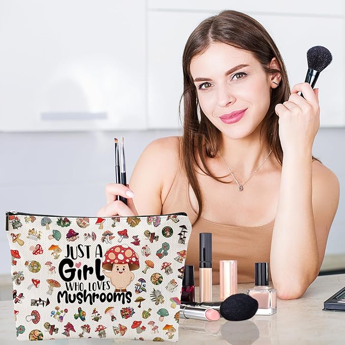 Mushroom Makeup Bag & Stuff - Mushroom Themed Gifts for Women & Lovers