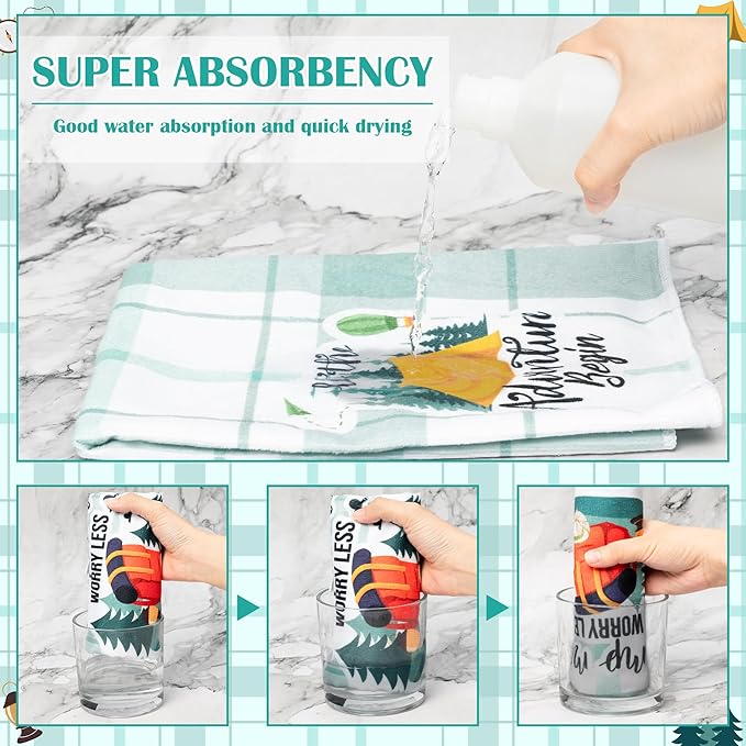R HORSE Funny Kitchen Dish Towels - 5Pcs Camping Kitchen Hand Towels, Soft Absorbent Cleaning Dishcloth Home Bathroom Decor Camper Accessories for Campers Hikers Outdoor Lovers Camping Gifts