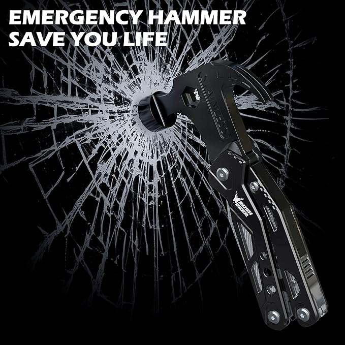 RUSH DEER 14-in-1 Multitool, Valentines Day Gifts for Men Dad Gifts, Mini Hammer Multitool, Small Hammer Tool, Survival Gear and Supplies, Christmas Gift for Boy Husbands