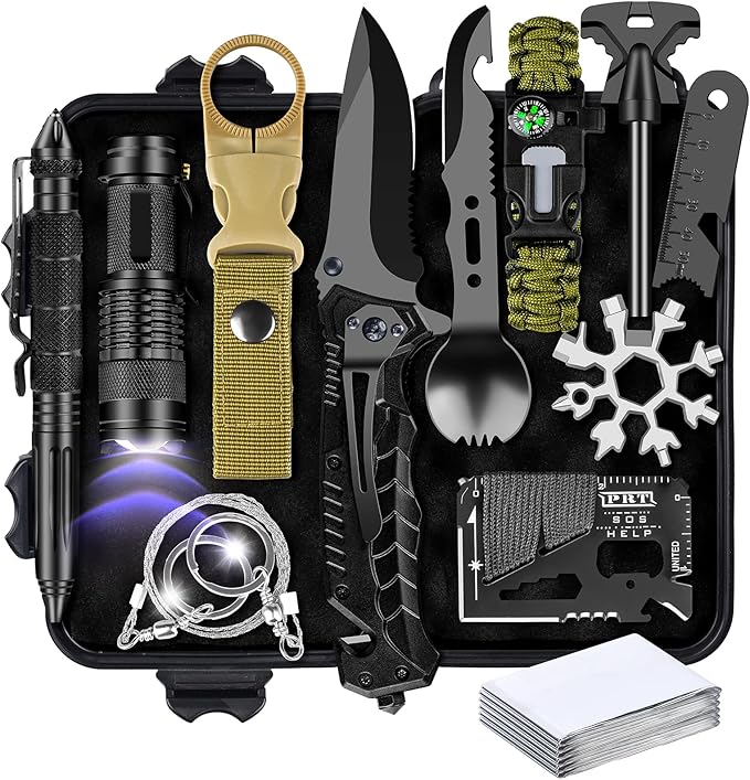 Gifts for Men Him Dad Husband, 28-In-1-Survival Kits, Men's Gifts Survival Gear, Stocking Stuffers for Men Christmas Birthday Gifts, Unique Cool Gadgets Gifts for Camping, Hiking, Hunting
