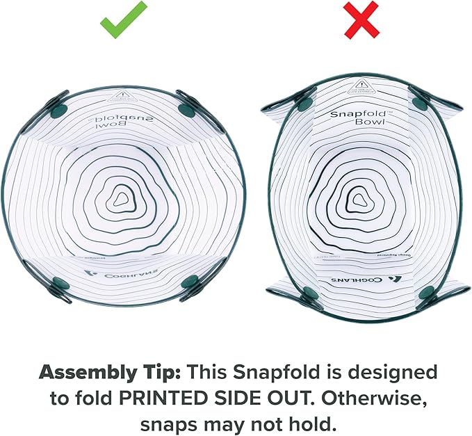 Coghlan's Snapfold™ Bowls 2-Pack – Collapsible, Lightweight and Leakproof for Camping, Hiking, Travel, Picnics, and Outdoor Adventures, BPA-Free, Foldable Space-Saving Design for Easy Storage