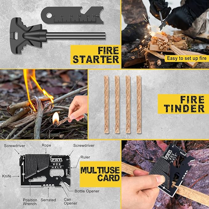 Gifts for Men Him Dad Husband, 28-In-1-Survival Kits, Men's Gifts Survival Gear, Stocking Stuffers for Men Christmas Birthday Gifts, Unique Cool Gadgets Gifts for Camping, Hiking, Hunting