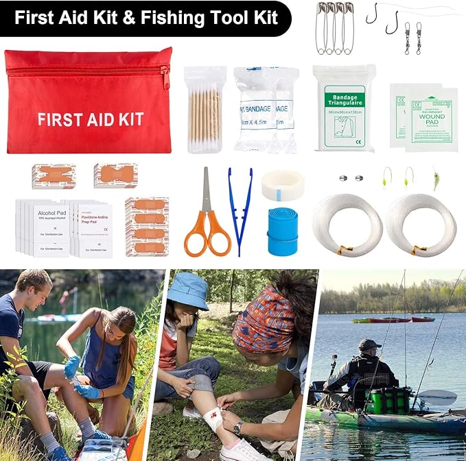 Survival Kit, First Aid Kit Survival Gear and Supplies Emergency Kit with Bug Out Bag Tactical Military Grade Molle IFAK for Camping, Earthquake, Hiking, Hunting, Gifts for Men Dad