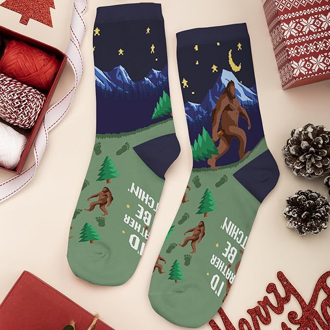 Book, Fishing, Hiking, Gamer, Camping, Pickle, Music, Foods, Ballerina, Bigfoot - Hobbies Socks for Women Men