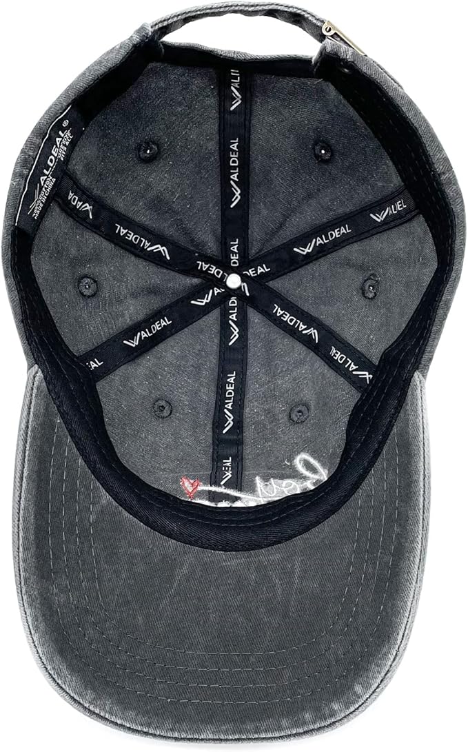 Waldeal Embroidered Camping Hair Don't Care Hat Adjustable Washed Baseball Cap for Women Men