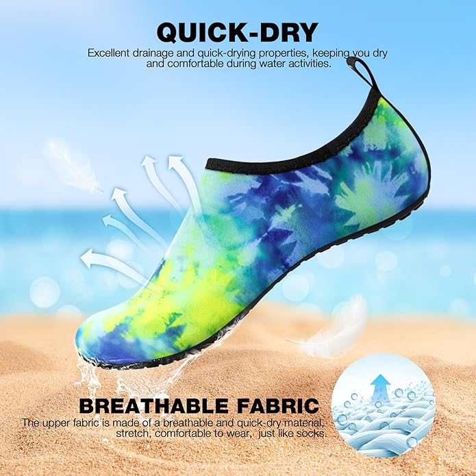 SIMARI Water Shoes Women Men Aqua Socks Beach Barefoot Quick Drying Aqua Aerobics Swim Pool Non Slip Outdoor Travel Essentials Surf River Lake Snorkeling Kayak Yoga Adult Youth