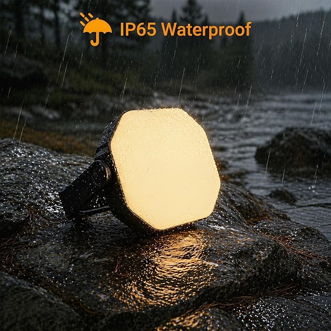 SyouHome Solar Camping Lantern, 4000LM, 6600mAh Rechargeable Camping Light with Strong Magnetic Base, IP65 Waterproof Camping Essentials for Tent, Hiking, Hurricane, Emergency, Power Outages, 2 Pack