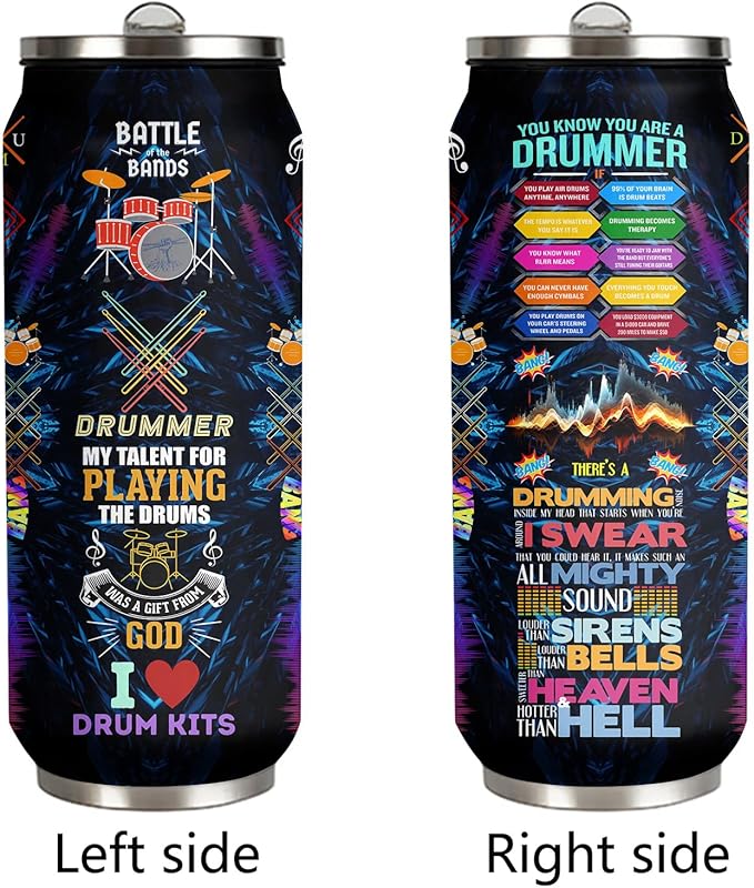 Drummer Gifts Drummer Travel Coffee Mug Drummer Tumbler For Music Lover,Drumming Gift For Drummers, Drummer Tumbler Insulated Stainless Steel With Lid 17 Oz