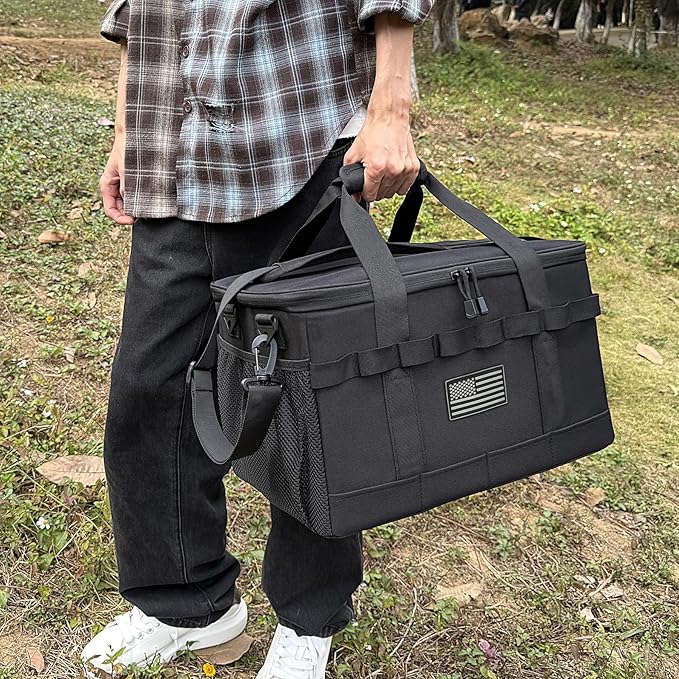 Tactical Camping Storage Bag 28L Tactical Utility Tote Bag Camping Cookware Organizer Trunk Organizer