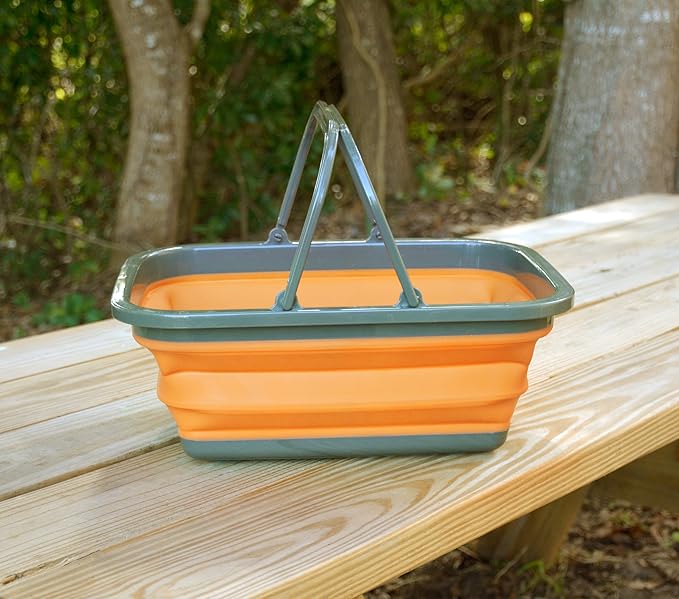 ustFlexWare Collapsible Sink with 2.25 Gal Wash Basin for Washing Dishes and Person During Camping, Hiking and Home