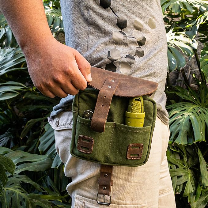 Hide & Drink, Survival Camping Pouch, Belt Loop, Rustic and Handy Tool Bag, Weather Resistant Outdoor Accessories, Traveling Essentials, Waxed Canvas, Handmade