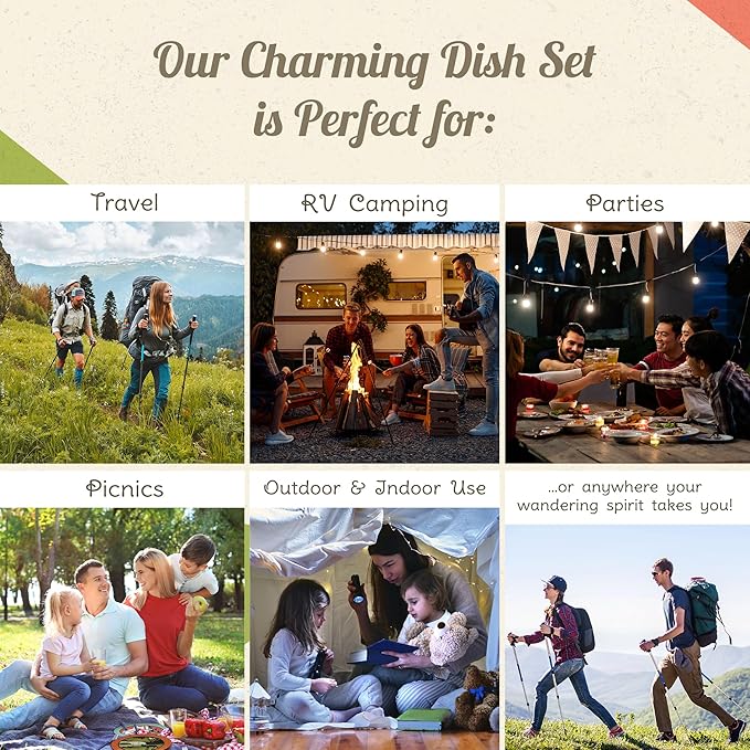 Camp Casual 8-Piece Outdoor Dinnerware Set - Mountain Sage