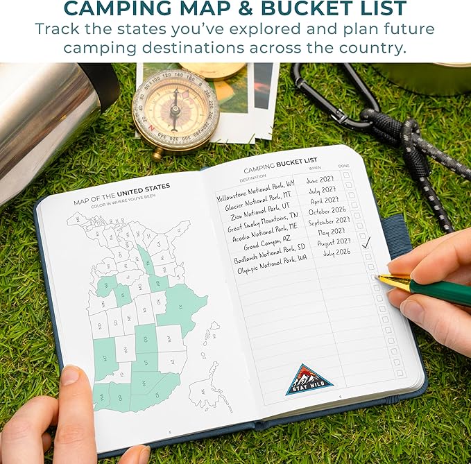 Clever Fox Camping Journal Pocket – Camping Log Book & Outdoor Adventure Journal – RV Travel Log Book – Gifts, Accessories & RV Essentials for Travel Trailers, 14 Trips, 3.7x5.7” (Deep Sea)