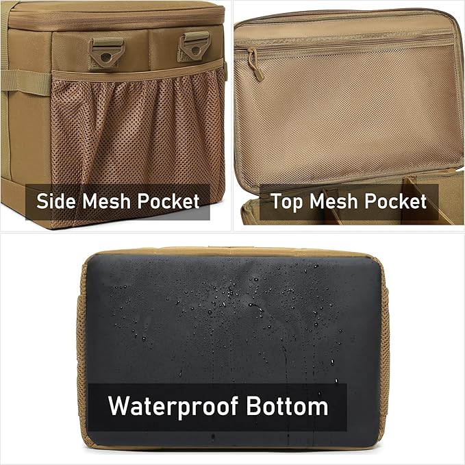 Tactical Camping Storage Bag 28L Tactical Utility Tote Bag Camping Cookware Organizer Trunk Organizer