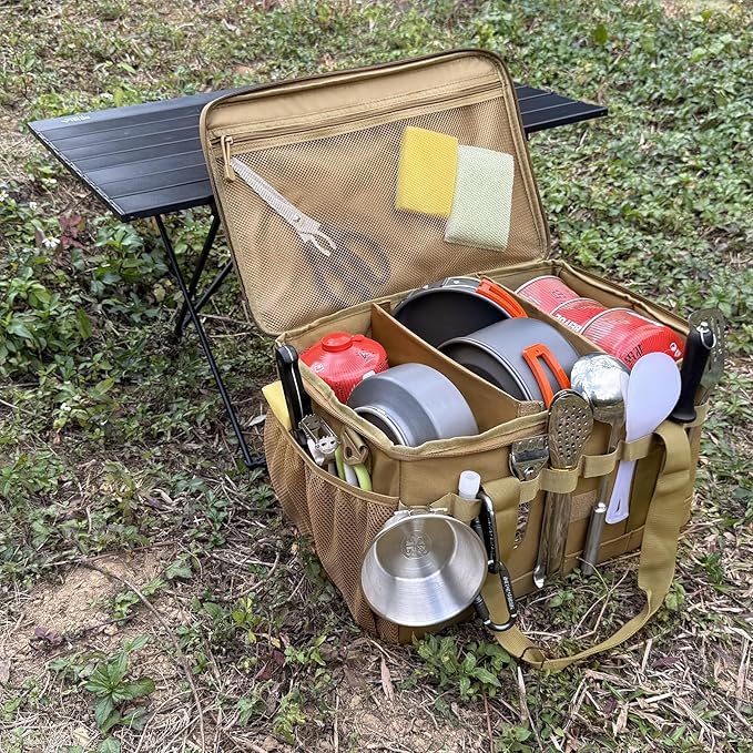 Tactical Camping Storage Bag 28L Tactical Utility Tote Bag Camping Cookware Organizer Trunk Organizer