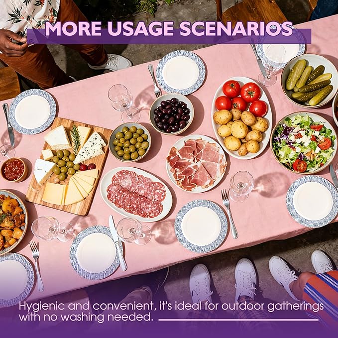 Disposable Paper Plates 8.5 Inch 300 Count, Soak Proof and Cut Resistant Heavy Duty Paper Plates Bulk for Parties, Picnics, Camping, and Everyday Meals