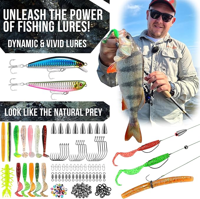 PLUSINNO Fishing Backpack with Floating Fishing Net, Tackle Boxes, Waterproof Sling Tackle Bag For Fish Gear With Rod Holder, Gifts for Men