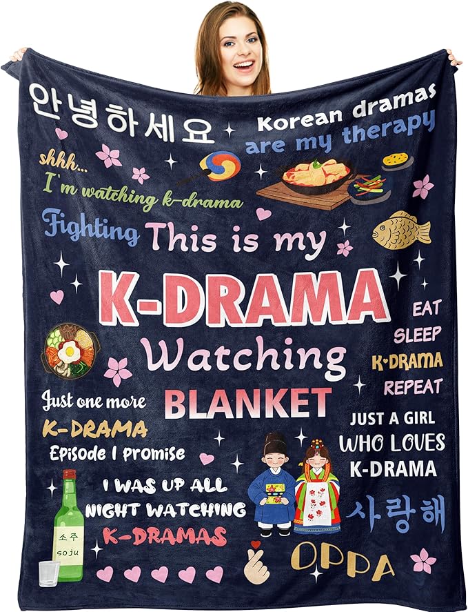 Ryubein Korean Drama Gifts, K-Drama, Kdrama Merch, Korean Drama Gifts for Women Teen Girls, K Drama Gifts for Women Men, Korean Gifts, K Pop Gifts, Birthday Christmas Kdrama Blanket 50"X60"