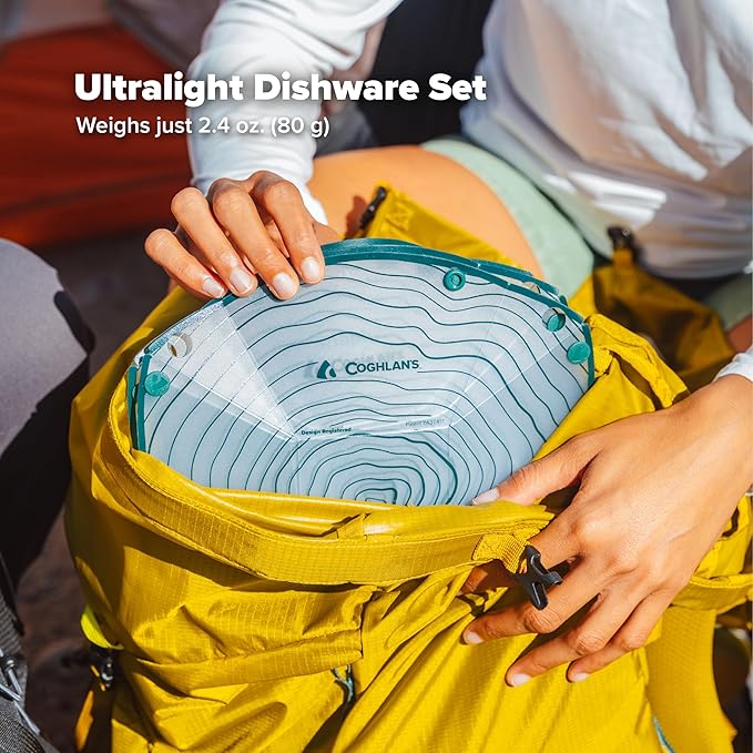 Coghlan's Snapfold™ Bowls 2-Pack – Collapsible, Lightweight and Leakproof for Camping, Hiking, Travel, Picnics, and Outdoor Adventures, BPA-Free, Foldable Space-Saving Design for Easy Storage