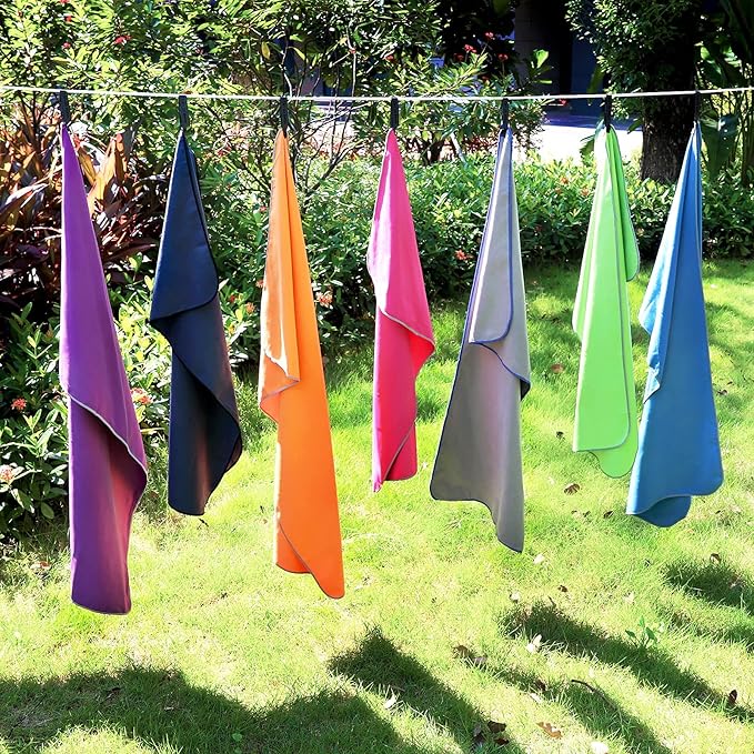 SYOURSELF 2 Pack Microfiber Camping Towel, Quick Dry Towel, Soft Absorbent Compact Travel Gym Workout Sweat Towel for Beach Yoga Swim Travel Camping Hiking Backpack Essentials (XL:72"x32"+12"x24")