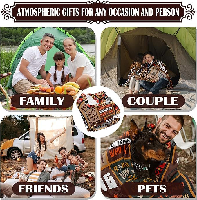 Ryubein Hunting Gifts for Men Blanket 50" X 60", Hunting Gifts, Gift for Hunters, Hunter Gift, Deer Hunter Present for Men Boys Dad, Unique Present for Hunters Birthday Christmas Father's Day