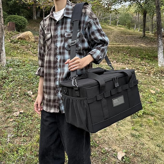 Tactical Camping Storage Bag 28L Tactical Utility Tote Bag Camping Cookware Organizer Trunk Organizer