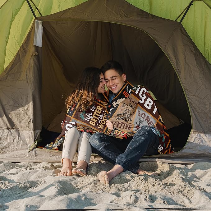 Ryubein Hunting Gifts for Men Blanket 50" X 60", Hunting Gifts, Gift for Hunters, Hunter Gift, Deer Hunter Present for Men Boys Dad, Unique Present for Hunters Birthday Christmas Father's Day