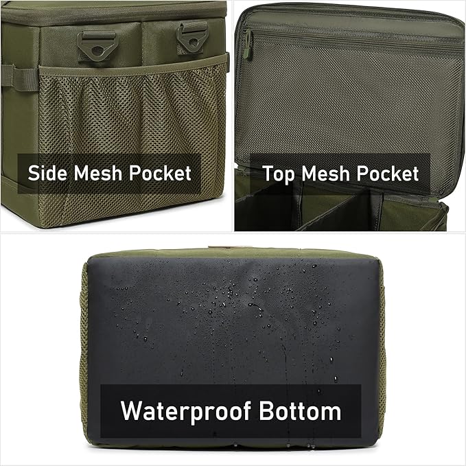 Tactical Camping Storage Bag 28L Tactical Utility Tote Bag Camping Cookware Organizer Trunk Organizer